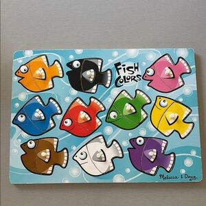 Melissa & Doug Orange and Black Fish Puzzle Decor